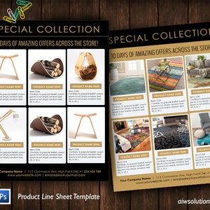 line sheet template, product look book, mini product brochure, Minimalist Wholesale Sheet, simple product sheet, online catalog template