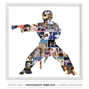Taekwondo Mann Fotocollage, Karate Junge Form, Kung Fu Geschenk, Karate Geschenk, Kung Fu Kampf, Taekwondo Meister Form, Junge Karate Grafik