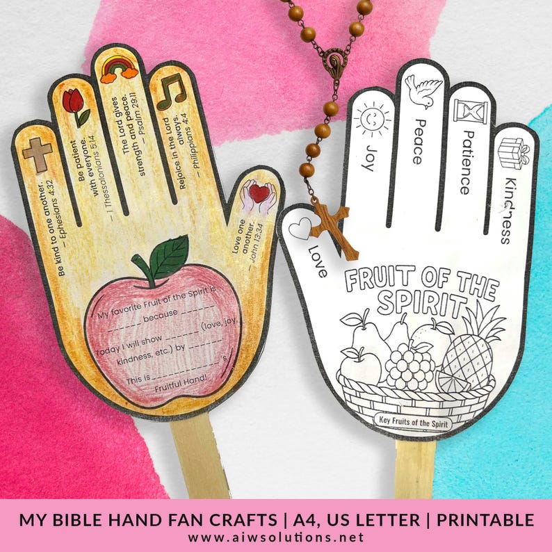 Fruit of the Spirit Bible Hand Fan Craft Printable | Christian Kids ...