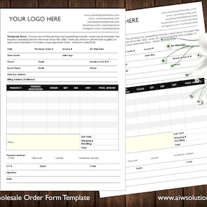 Order form and Price Sheet on one page and 2 pages, Wholesale order form template, ms word order form, wholesale program, Canva template image 1