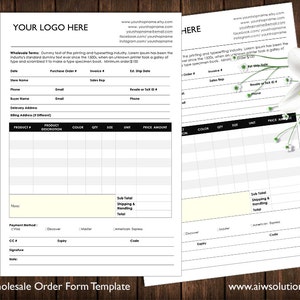 Order form and Price Sheet on one page and 2 pages, Wholesale order form template, ms word order form, wholesale program, Canva template