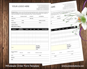 Order form and Price Sheet on one page and 2 pages, Wholesale order form template, ms word order form, wholesale program, Canva template