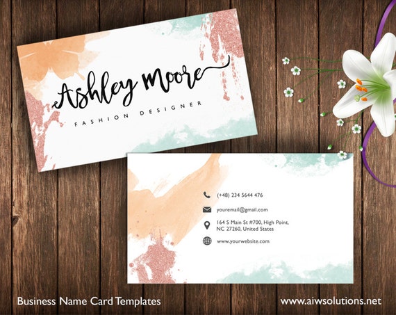 Business Cards Printable, Name Card Template, Photography Name Card,  Calling Cards, DIY Business Cards, EASY to Edit and Print at Home 