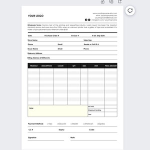 Order form and Price Sheet on one page and 2 pages, Wholesale order form template, ms word order form, wholesale program, Canva template image 4