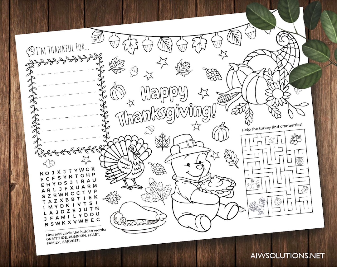 Thanksgiving Activities Coloring Page,thanksgiving Activity Sheet, Fall ...