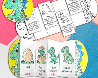Dinosaur Life Cycle Activity, Dinosaur Foldable Activity, Dinosaurprintable, Dinosaur Science Activity, Dinosaur Classroom Activity