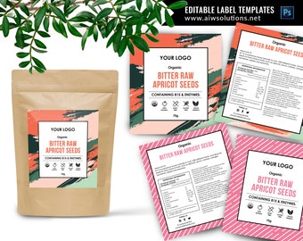 Label template for Standup Pouch, label template for kraft pouch, Coffee Packaging template, tea Packaging template, nut Packaging template