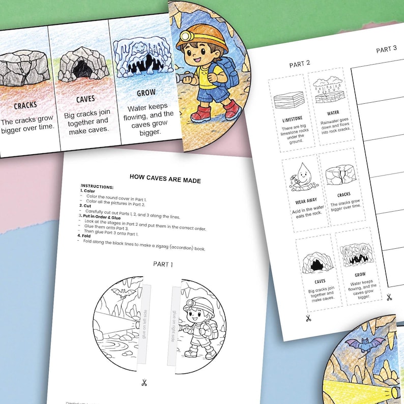 How Caves Form.pdf How Caves Are Made Activity Printable, Cut and Paste Science Craft ...