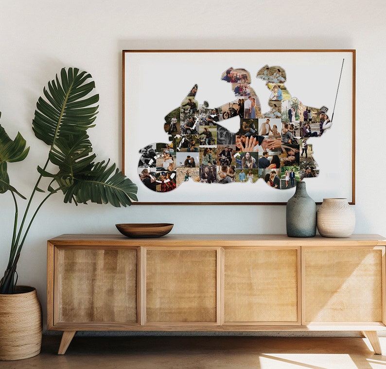 Couple Motorcycle Photo Collage,biker Couple Gifts,motorbike Rider ...