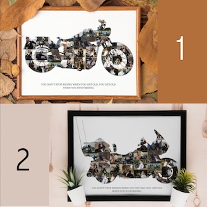 Biker photo collage,Motorcycle Shape Photo Collage ,Motorcycle Photo Collage Template, Biker Photo Display, Harley Davidson gift idea