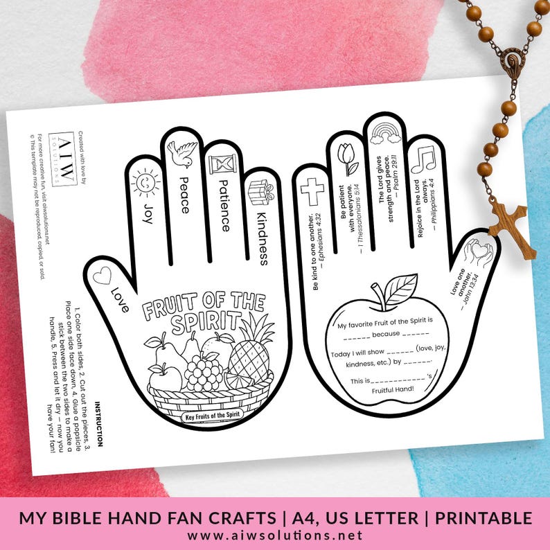 Fruit of the Spirit Bible Hand Fan Craft Printable | Christian Kids ...