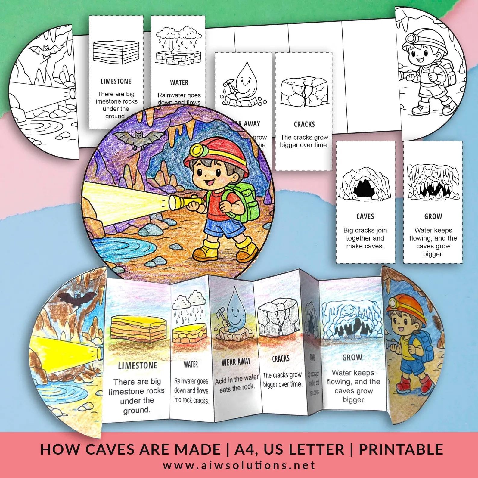 How Caves Form.pdf How Caves Are Made Activity Printable, Cut and Paste Science Craft ...