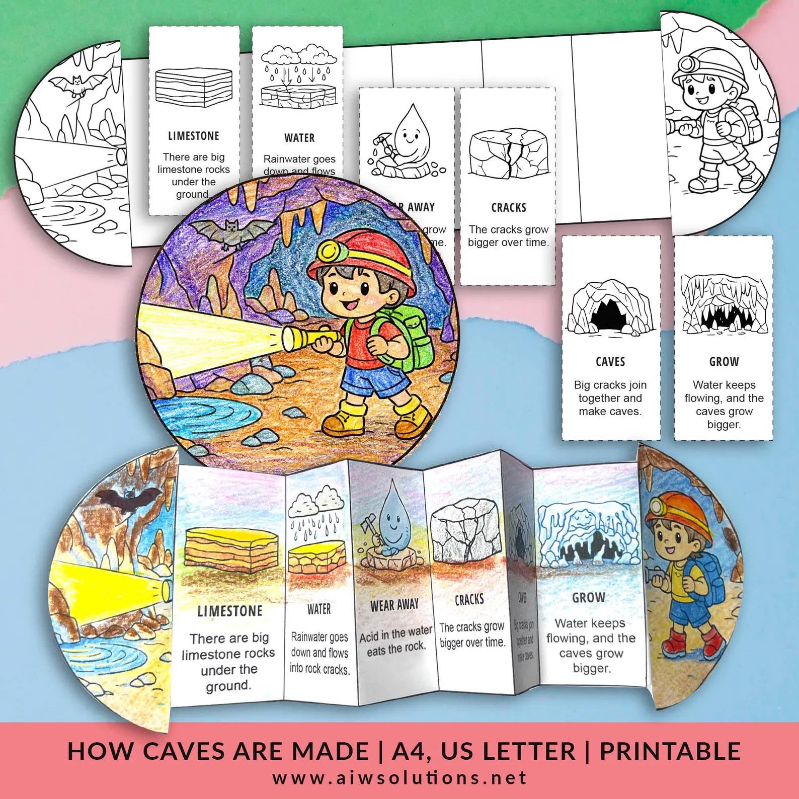 How Caves Form.pdf How Caves Are Made Activity Printable, Cut and Paste Science Craft ...