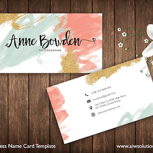 Business Cards Printable, Name Card Template, Photography name card, calling cards, DIY business cards, EASY to Edit and Print at Home