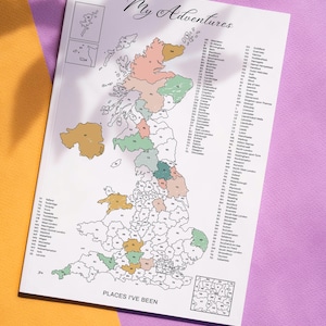 Página para colorear de mapa de ventas editable del Reino Unido, mapa de viajes por carretera del Reino Unido de Canva, mapa de seguimiento de ventas del Reino Unido, mapa de seguimiento de pedidos del Reino Unido, mapa de lugares en los que he estado,