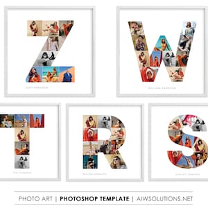Colagem de fotos da letra Z, colagem de fotos do alfabeto, colagem de fotos da letra W, colagem de fotos da letra T, colagem de fotos da letra R, colagem de fotos da letra S