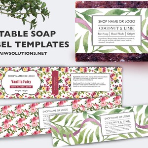 Label Template, Handmade Soap Label Template, Homemade Soap Stickers ...