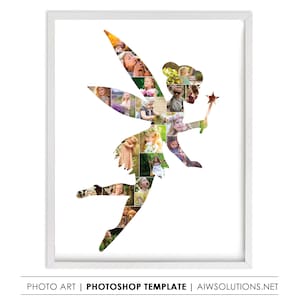 Disney Tinkerbell Fotocollage, Tinkerbell Kinderzimmer Foto Collagen Vorlage, Fairy Tinkerbell Poster Vorlage, Baby Mädchen Zimmer Dekor
