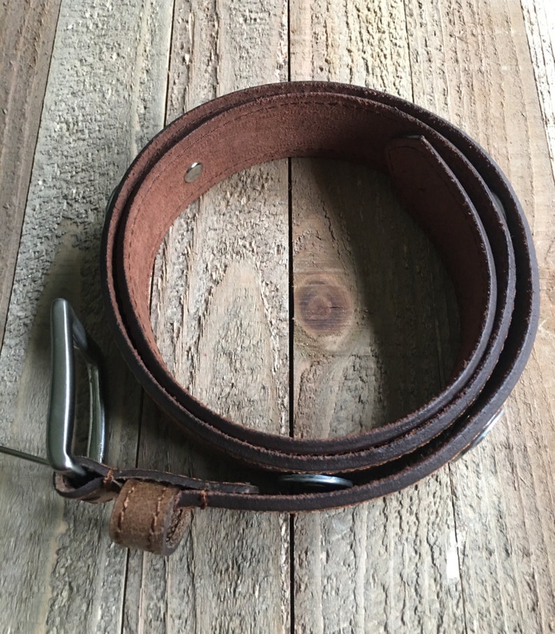 Mens Brown Leather Shotgun Shell Accented Belt Fathers Day, Groom, Best ...