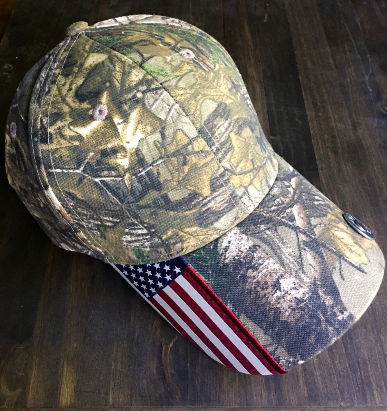 Camouflage & American Flag Trucker Hat Accented With Shotgun Etsy
