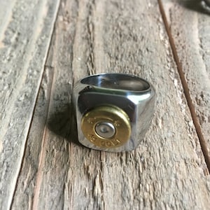Mens wedding bands store made from bullets