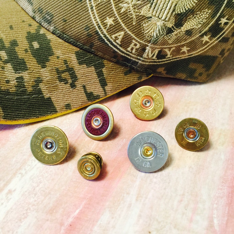 Shotgun Shell Hat Pins or Tie Tacks Fathers Day Gifts, Veterans Gifts