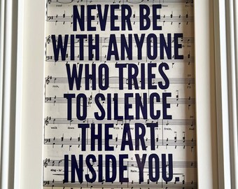 Silence The Art- glass framed 11 by 14 screenprint
