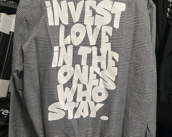 Invest Love Plaid Jacket