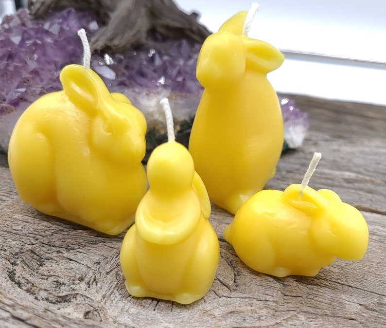 Bunny Candle Set of 4 Easter Candle Animal Candles Etsy