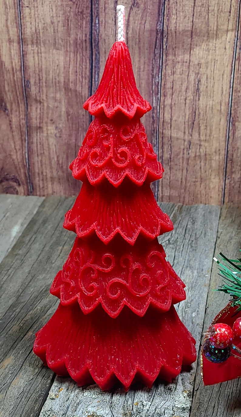 Large Christmas Tree Candle Whimsical Candle Scented Etsy