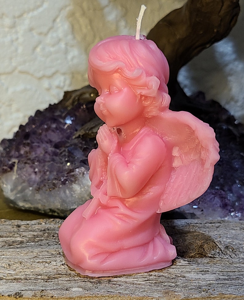 Praying Angel Beeswax Candle. Baptism Candle Christmas Etsy