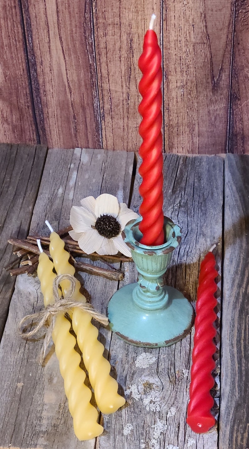 Spiral Taper Candles Tapered Candles Long Candles Twisted Etsy