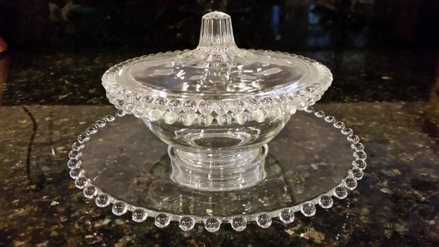 Candlewick and Berwick Boopie Covered Footed Glass Bowl Dish Etsy