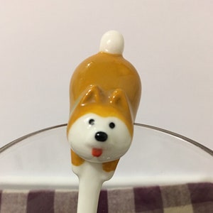 Cuillère en céramique pour chien Kawaii Shibainu (KG-002)