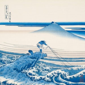 19&quot; Small Size Furoshiki: View of Mount Fuji by Hokusai (UF-003) &quot;Kajikazawa in Kai Province&quot; durable cotton fabric/cloth