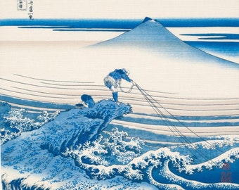 19&quot; Small Size Furoshiki: View of Mount Fuji by Hokusai (UF-003) &quot;Kajikazawa in Kai Province&quot; durable cotton fabric/cloth