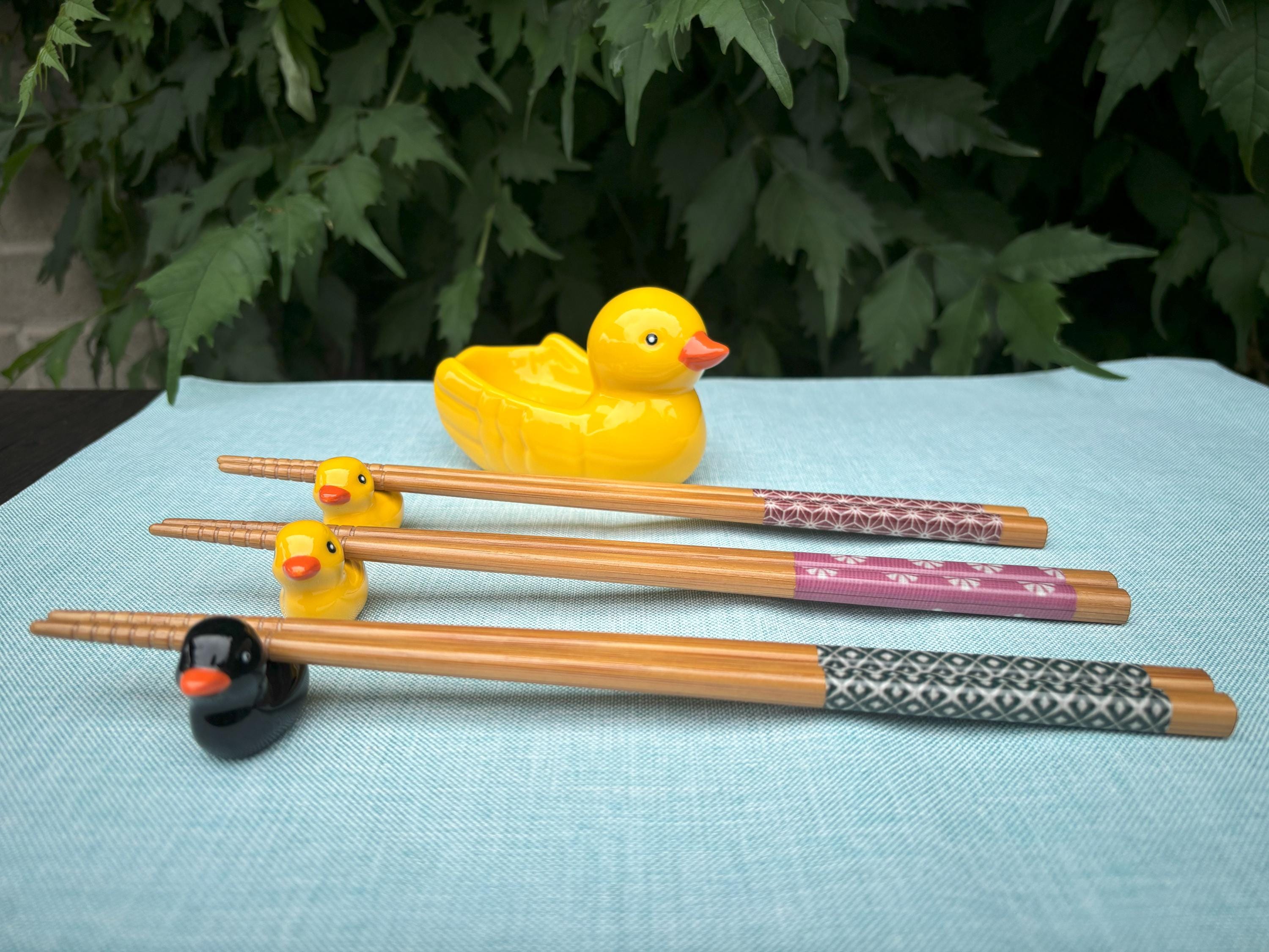 Duck Family Chopstick Rests: Bird Cutlery Rests, Brush Holder, Pen