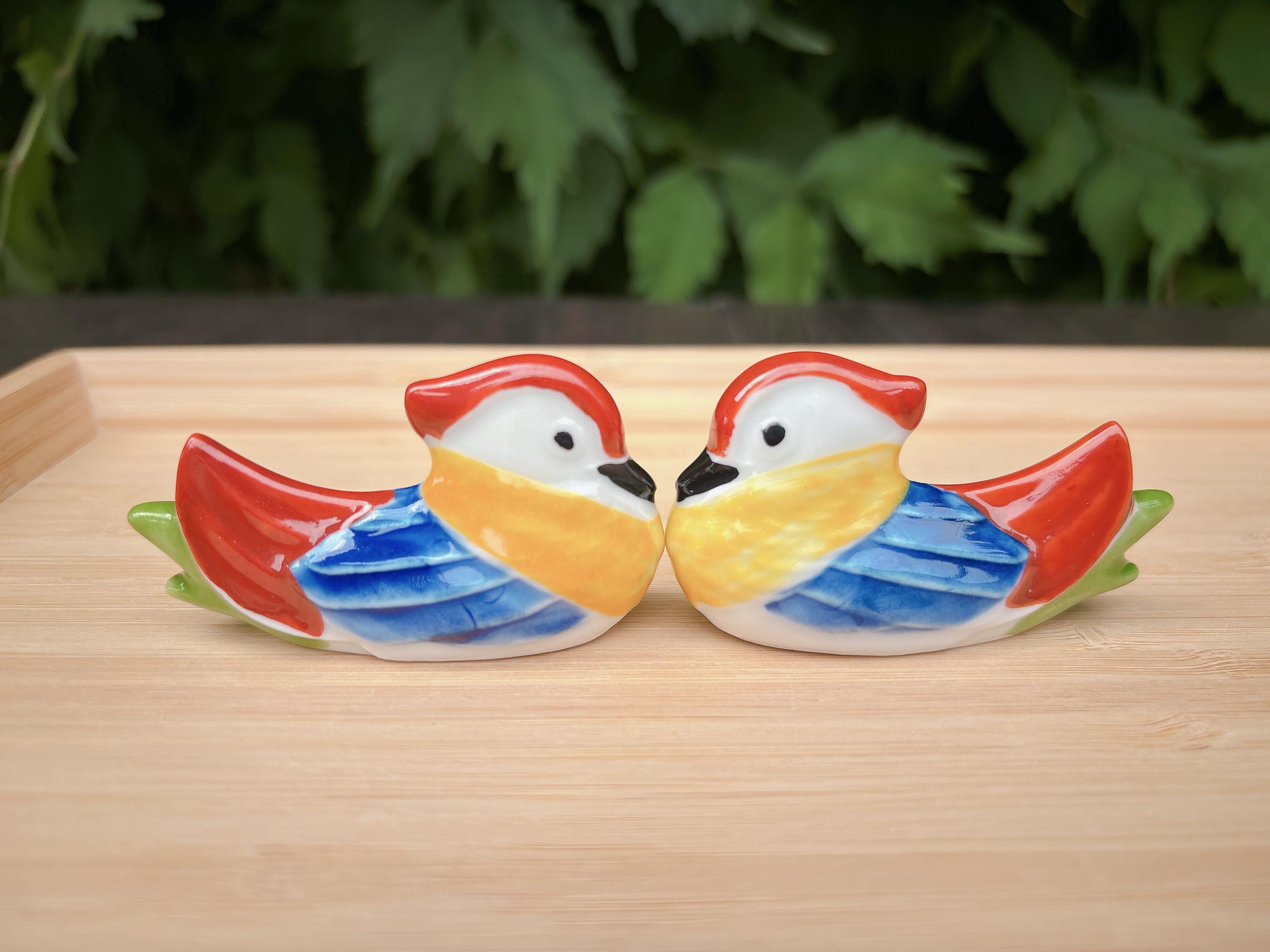 Mandarin Duck Chopstick Rest | Ceramic Cutlery Rest, Brush Holder
