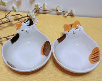 Calico Cat Ceramic Bowls I Versatile 5" Small Bowl I Dish Dip Bowl, Trinket Dishes I Perfect Gift for her, Mother's Day and cat lovers!