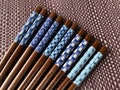 Set of 5 Pairs of Handcrafted Basic Japanese Chopsticks - Indigo