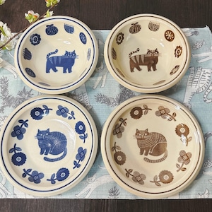 SOCOSY Piatto in ceramica a forma di gatto, per salse, condimenti, sushi, soia, antipasti, piatti da portata per cucina e casa (set da 6