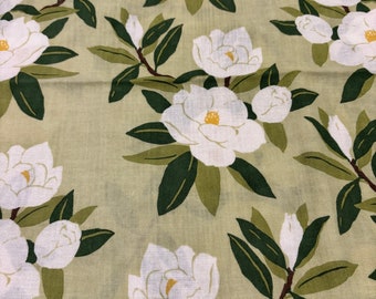 Traditional hand-dyed Japanese cotton fabric Tenugui [White Camelia] For interior, tapestry/banner, wall hanging and cover