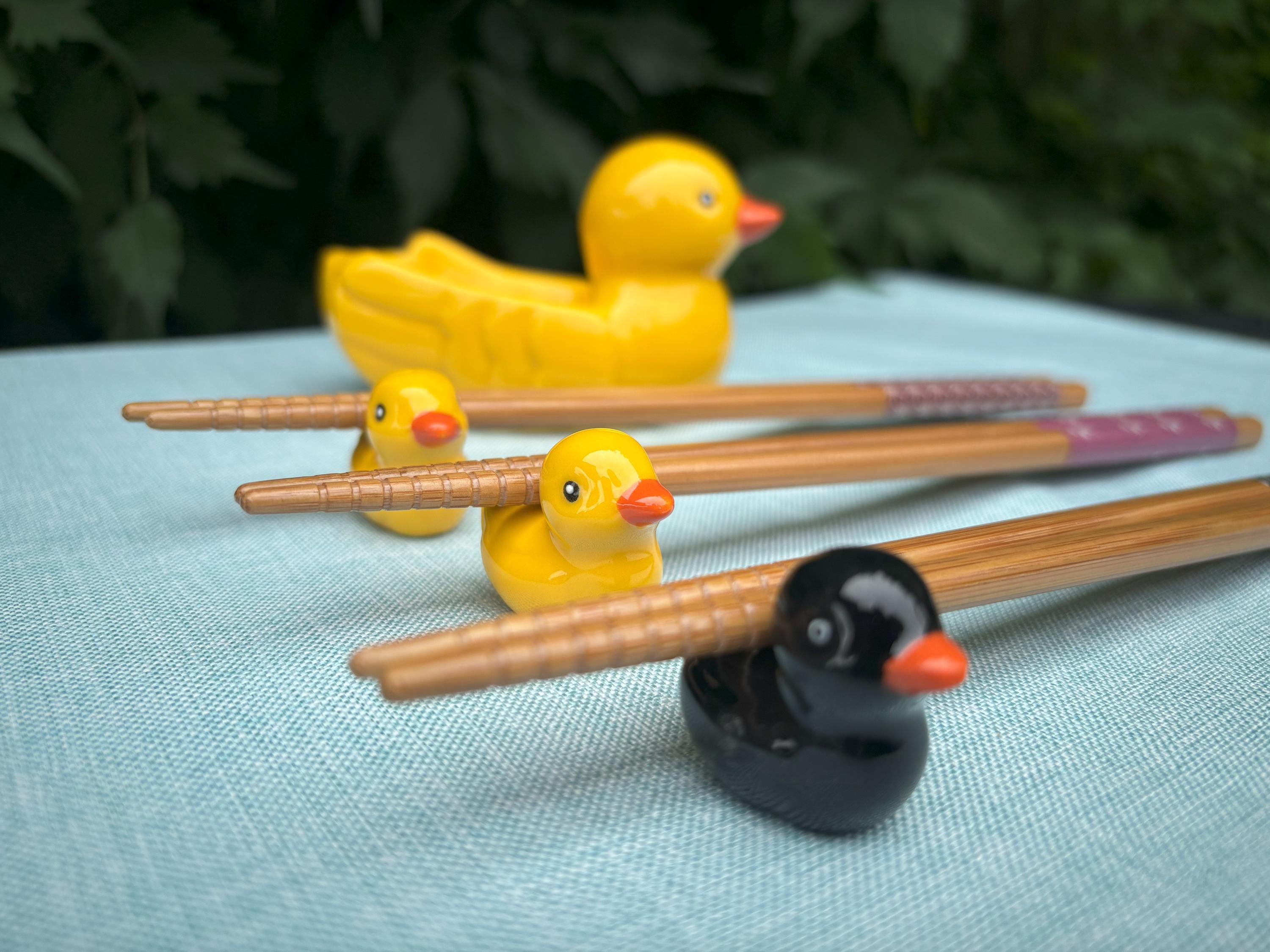 Duck Family Chopstick Rests: Bird Cutlery Rests, Brush Holder, Pen