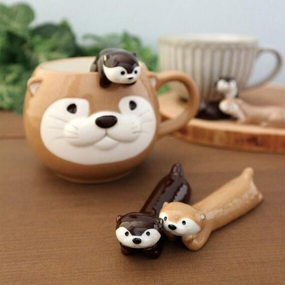 White Ceramic Sitting Rat Incense Holder - 1.75 Inch Cute Animal Figurine, Handmade Decorative Burner