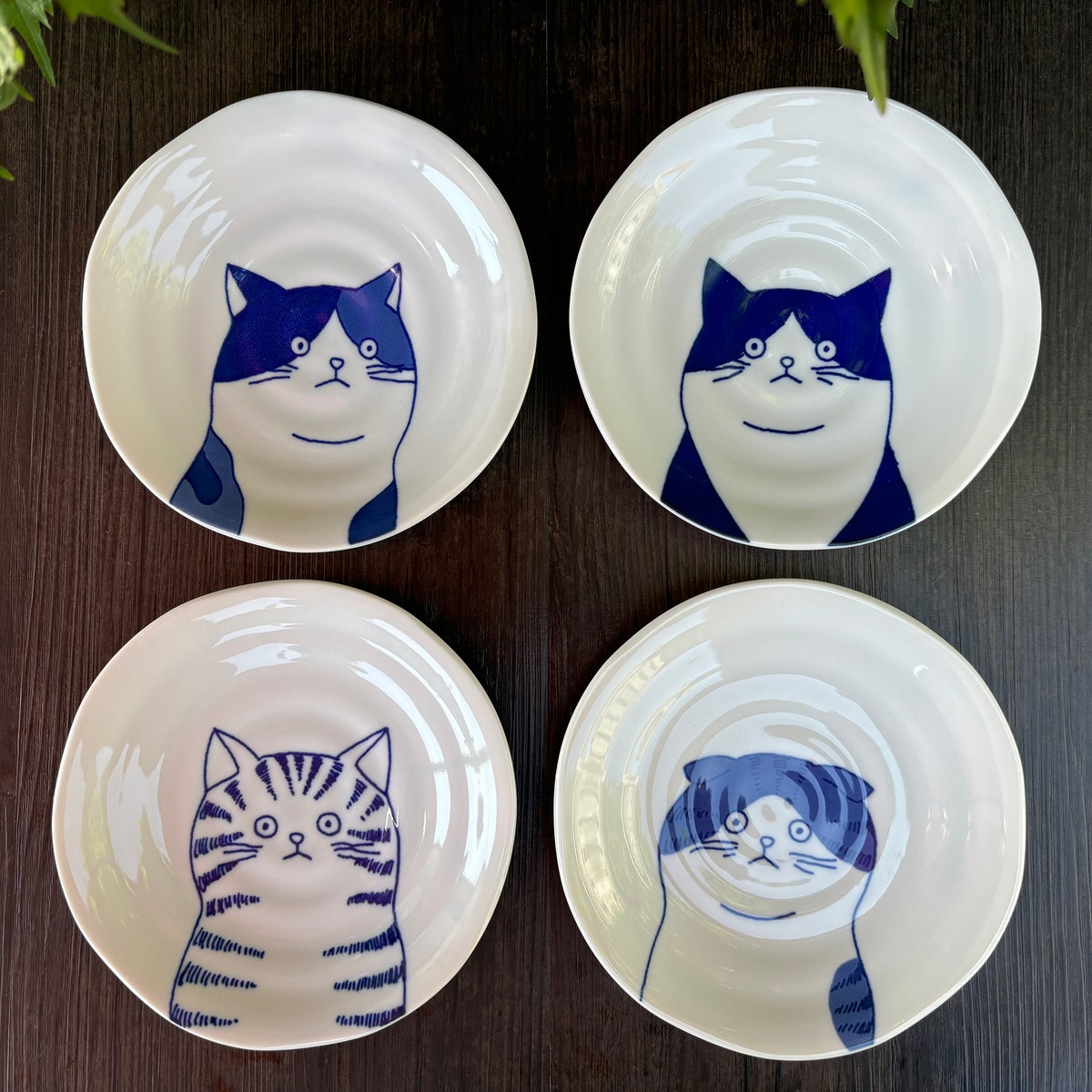 6.25" Medium Cat Plates I Japanese Mino Ware Ceramic Serving Plate for Small Salad, Dessert, Side Dish, Appetizer, Snack & Kid's Meal - Etsy