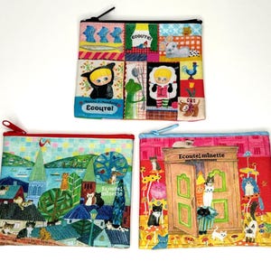 4.7&quot; Mini Cat Pouches Designed by Japanese Artist Marini*Monteany. Cat Coin Purse/ Mini Zipper Pouch Perfect to Organize your bag