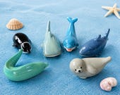 海の生き物をモチーフにした箸置き：イルカ／サメ／ペンギン／アザラシ