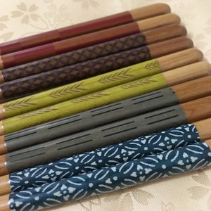 Set of 5 Pairs of Handcrafted Dishwasher Safe Japanese Chopsticks