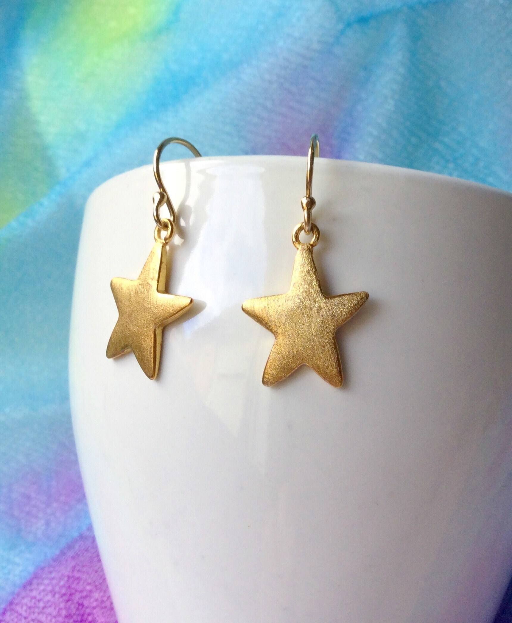 Plain Gold Plated Designer Earring - Star main image 0
