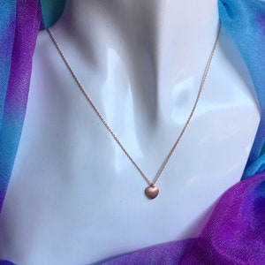 ROSE GOLD HEART - Heart Necklace - Rose Gold Chain Necklace -Heart Charm Necklace - Valentine Gift for Her